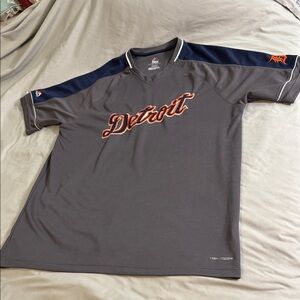 Majestic Detroit Gray and Navy Men's Tigers Jersey